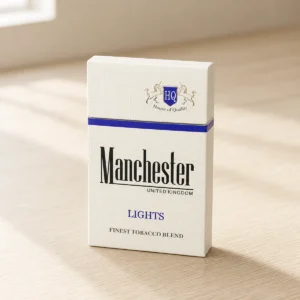 Manchester Light Blue packaging photographed for a Australia buying and pack guide page