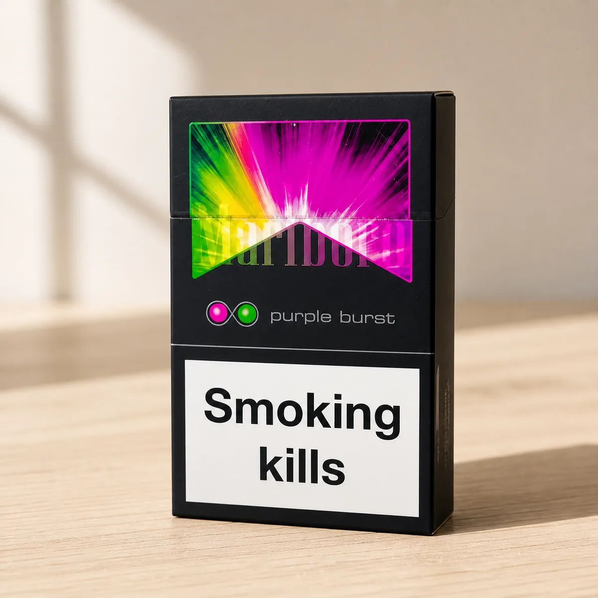 Marlboro Purple Burst packaging photographed for a Australia buying and pack guide page